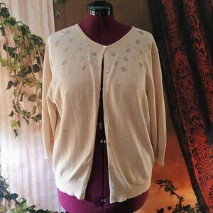 VGUC: John Paul Richard Woman's Sze.1X Beige Knit Top Sweater